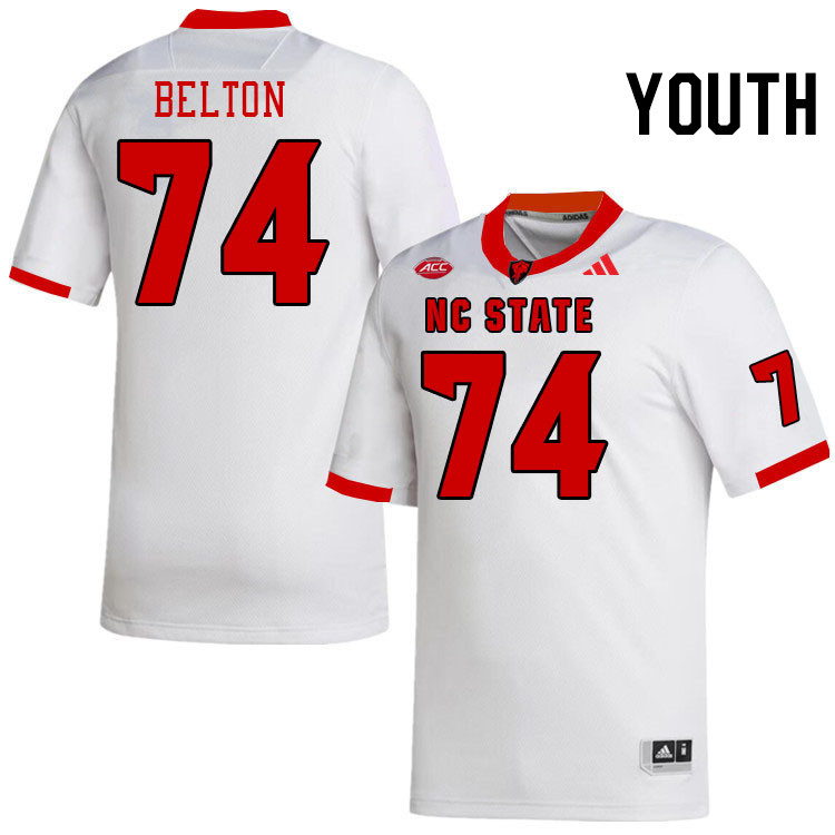 Youth #74 Anthony Belton NC State Wolfpack College Football Jerseys Stitched-White